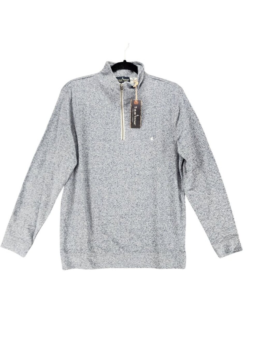 Tailor Vintage Shirt Mens Small Blue Long Sleeve Zip Terry Knit Sweatshirt *NWT*